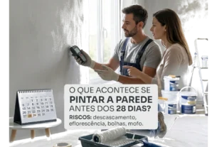 Pintor avaliando quanto tempo esperar a parede rebocada secar antes de pintar durante a reforma.