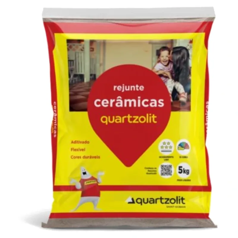 Rejunte Quartzolit Cerâmica 5kg Cinza Platina