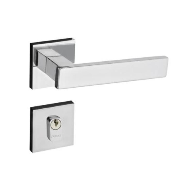 Fechadura Externa Roseta Pado Retro Cromado Ref 411/90E