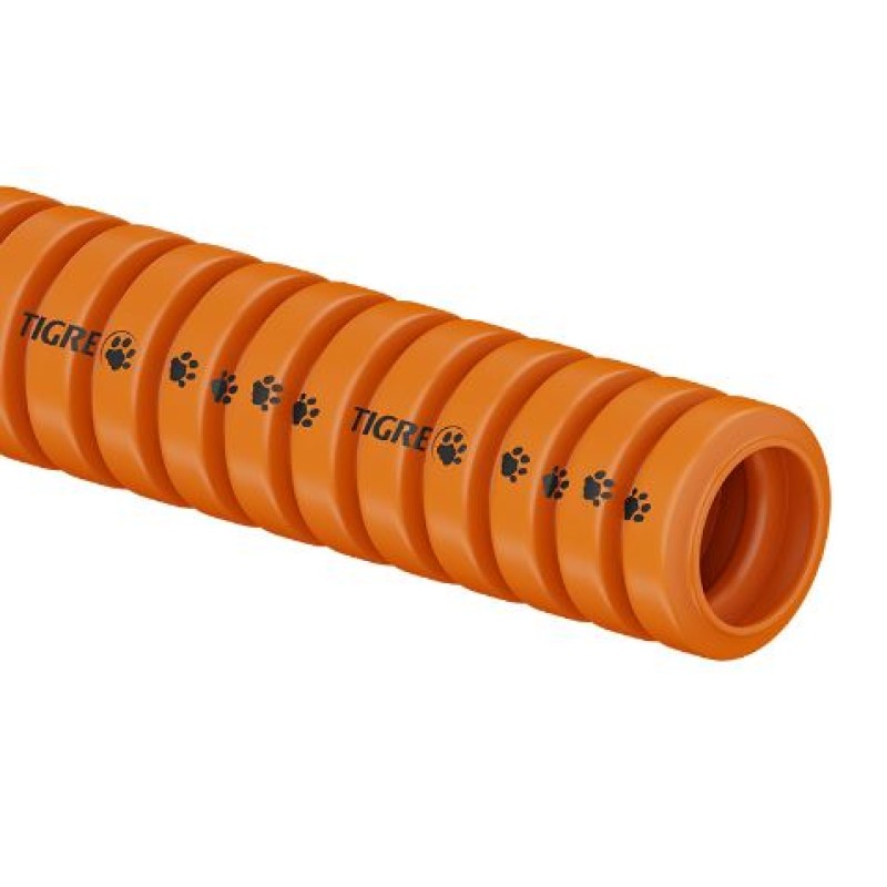 Eletroduto Corrugado Reforçado Tigre 32 mm x 25 Metros Laranja
