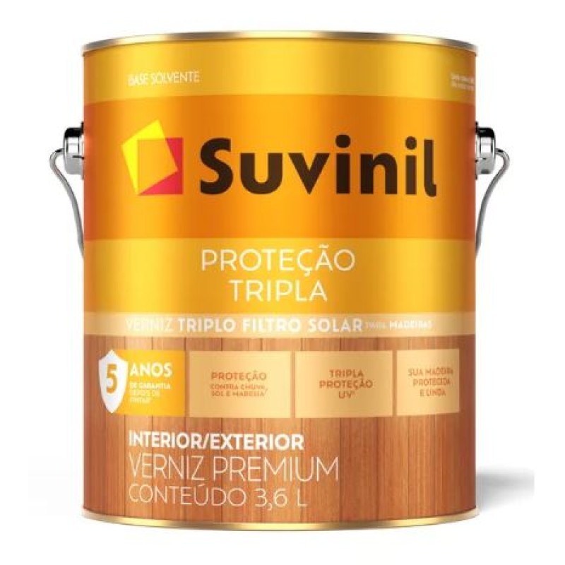 Verniz Proteção Tripla Suvinil 3,6 Litros Brilhante Mogno