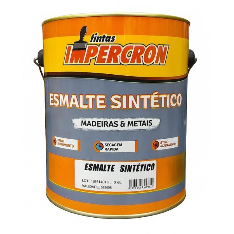 Tinta Esmalte Sintético Impercron 3,6 Litros Brilhante Preto