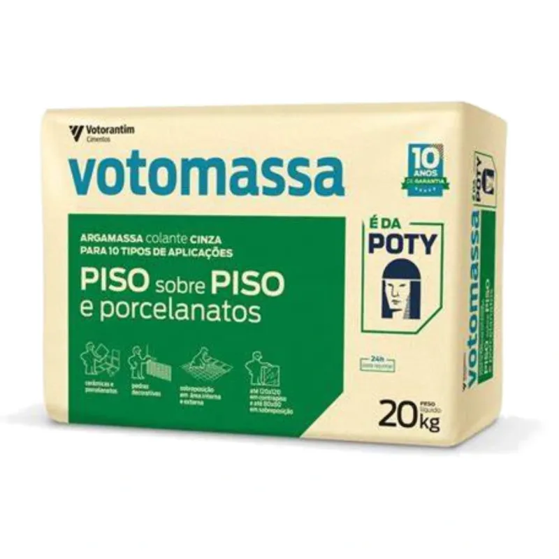 Argamassa Votoran 20kg Piso Sobre Piso Porcelanato Cinza Interna/Externa