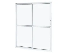 Porta Balcão Alumínio Ramassol 2 Folhas 160 cm x 210 cm R.7,9 Esquerda Branco Ref 21162
