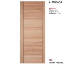 Porta Externa Eucalipto Reck Frisado 90 cm x 210 cm Natural Ref 122