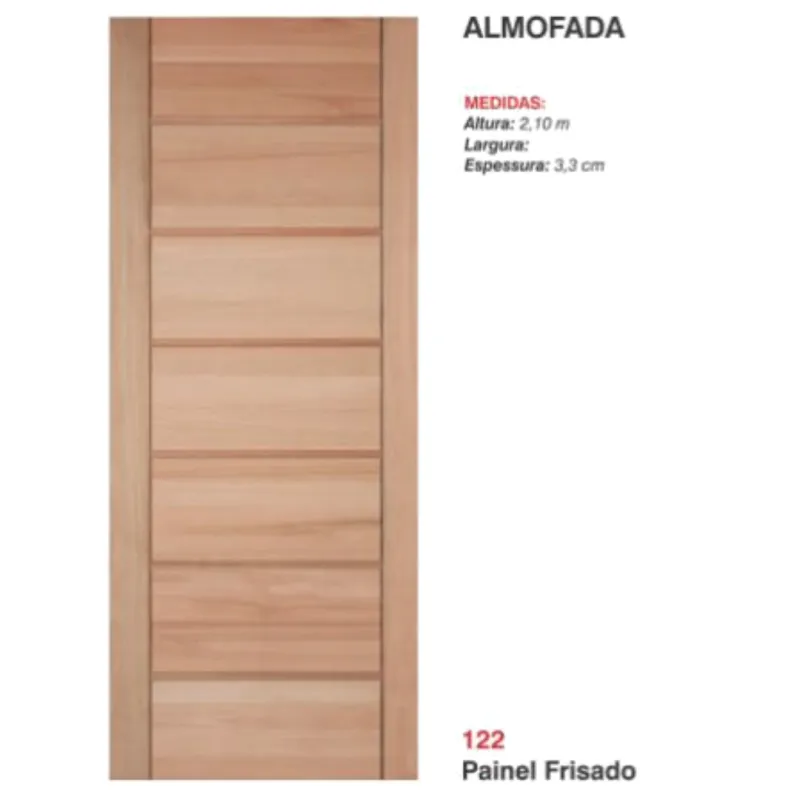 Porta Externa Eucalipto Reck Frisado 100 cm x 210 cm Natural Ref 122