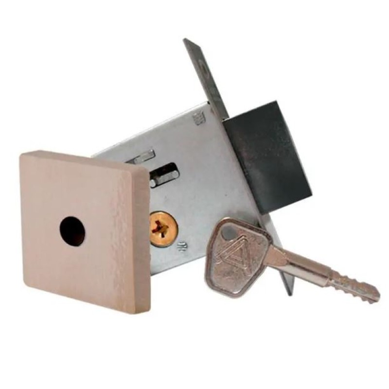 Fechadura Tetra Quadrada Aliança Bronze Latonado 1 Peça Ref F2000