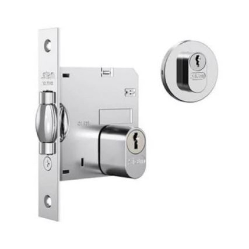 Fechadura Para Porta Pivoltante Roseta Redonda Stam Cromado Ref 1005