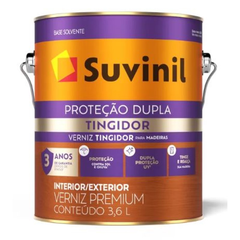 Verniz Tingidor Proteção Dupla Suvinil 3,6 Litros Brilhante Mogno