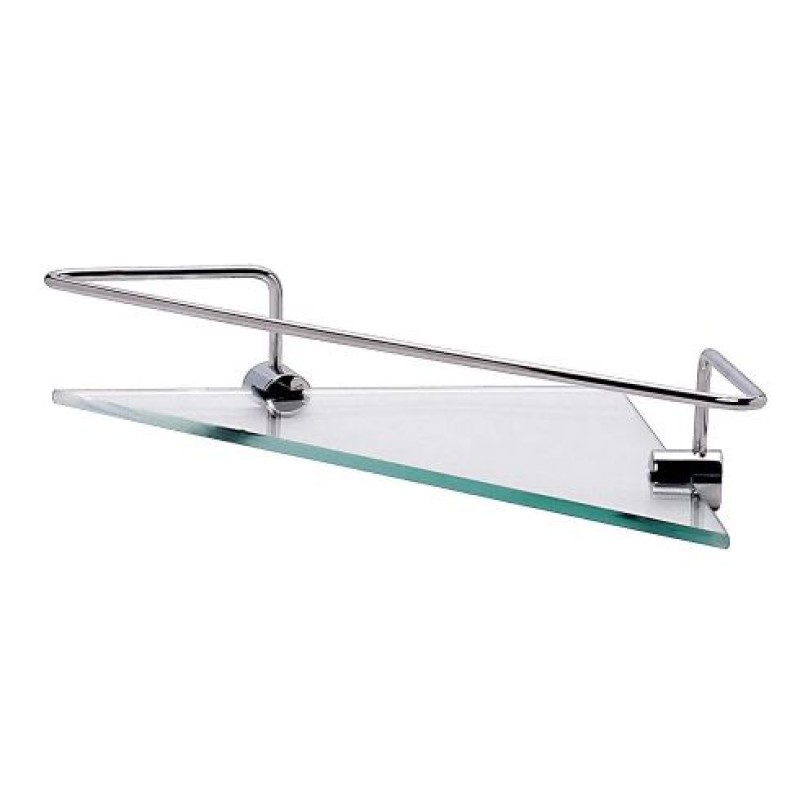 Prateleira Vidro Canto Jackwal Standand 21,5x30x4,5 Cromado Ref 2916