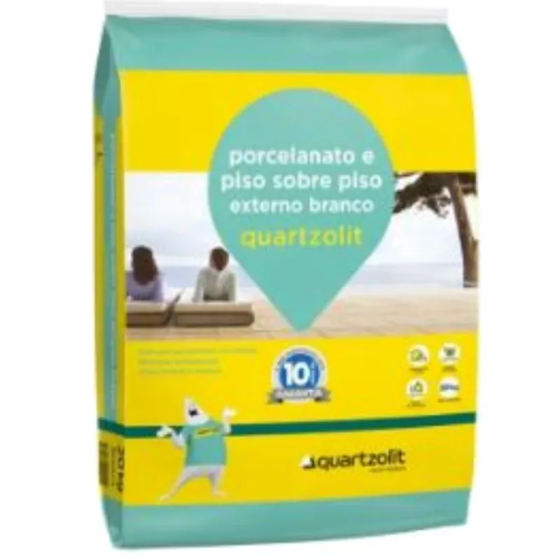 Argamassa Quartzolit 20kg Piso Sobre Piso Porcelanato Branco Externo