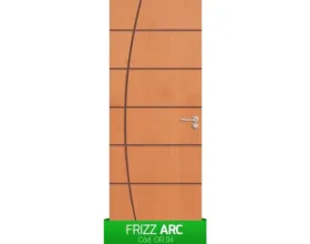 Porta Interna Otima Durafrizz Arc 100 cm x 210 cm Ipê Champanhe