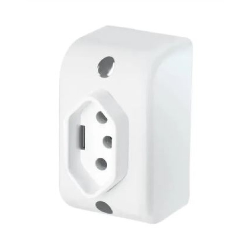 Tomada 10A Sobrepor Fame Branco R.2549