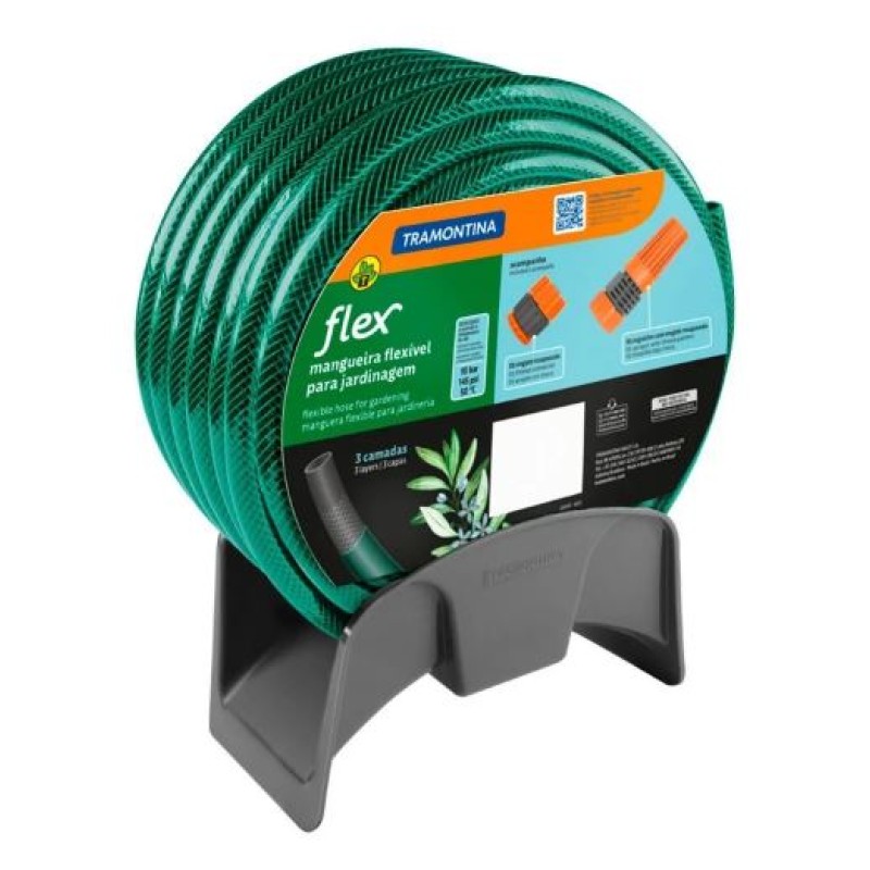 Mangueira Jardim Multi Com Suporte Tramontina Verde 15 Metros R.79322/150