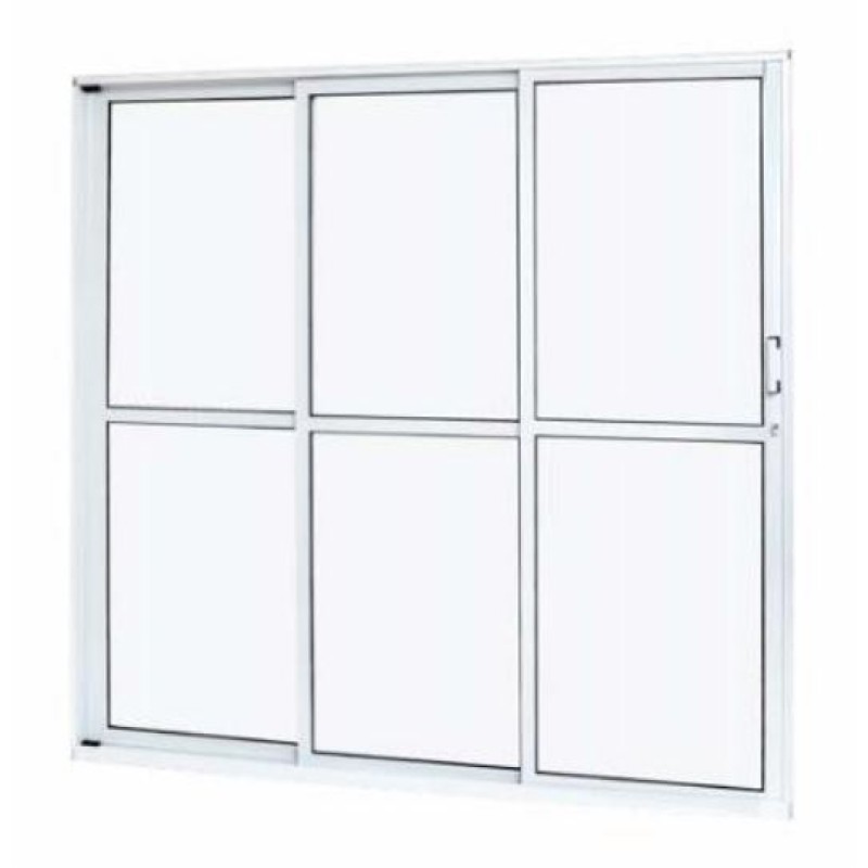 Porta Balcão Alumínio Ramassol 3 Folhas 160 cm x 210 cm R.12,5 Esquerda Branco Ref 21464