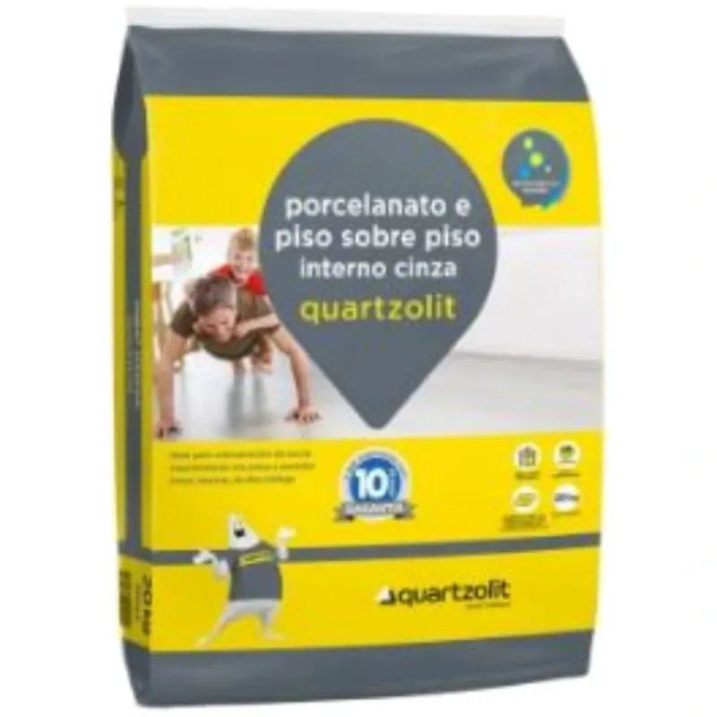 Argamassa Quartzolit 20kg piso Sobre Piso Porcelanato Cinza Interno