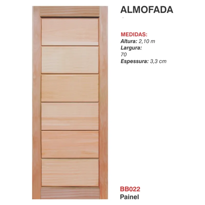 Porta Externa Eucalipto Reck 70 cm x 210 cm Natural Ref BB022