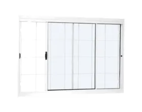 Janela C/Grade Aço Ramassol 2 Folhas 100 cm x 120 cm Branco Ref 1016114