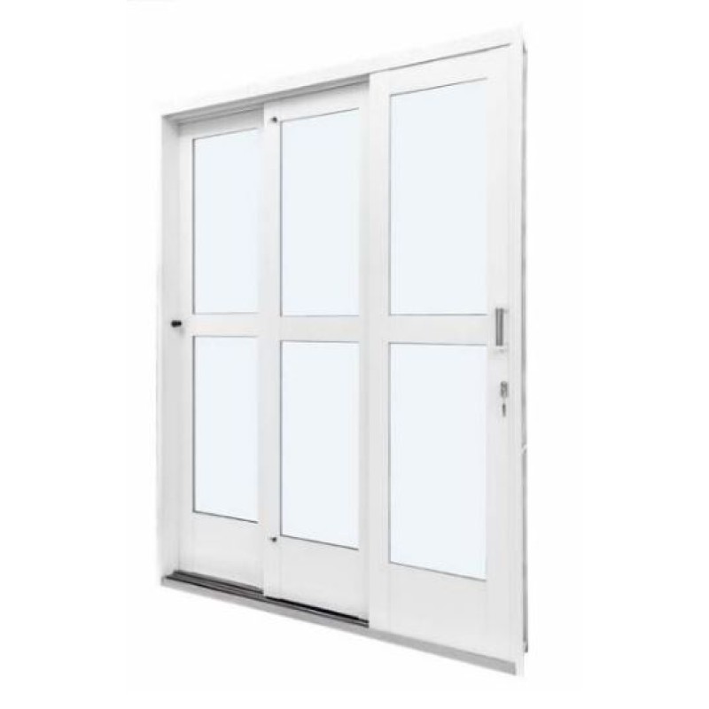 Porta Balcão Aço Ramassol 3 Folhas 200 cm x 215 cm R.14 cm Esquerda Branco Ref 319024