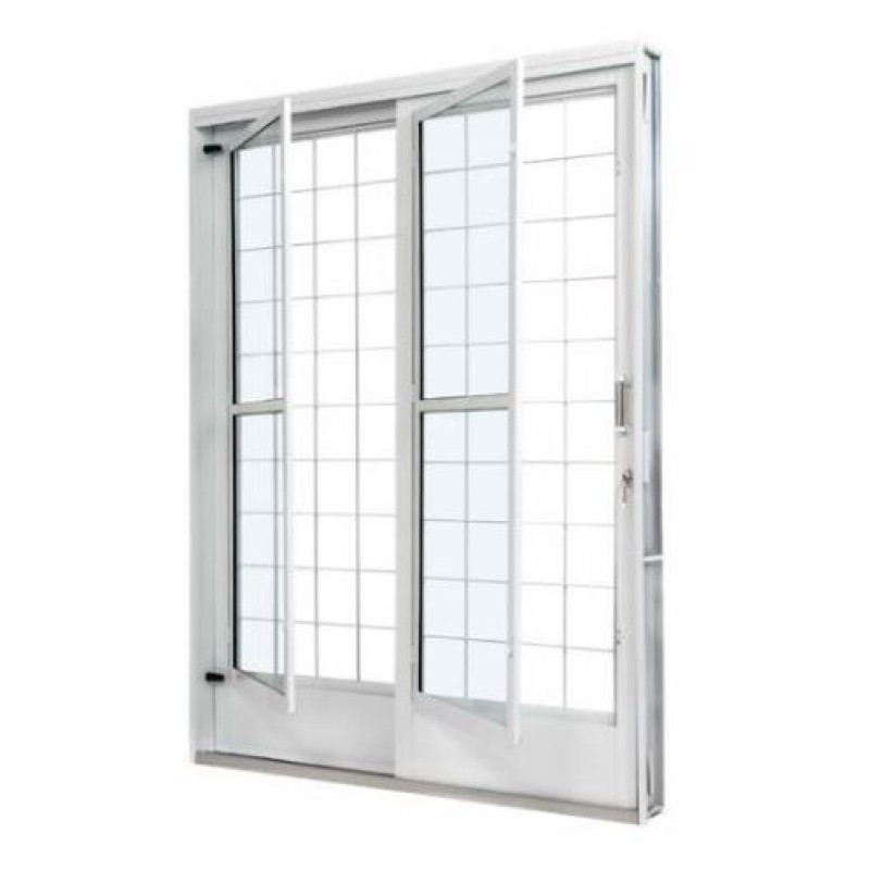 Porta Balcão Aço Ramassol 2 Folhas 160 cm x 215 cm R.14 cm Esquerda Branco Ref 1009961