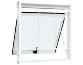 Janela Para Banheiro Aço Ranassol Boreal 60 cm x 60 cm R.12 Branco Ref 1018232