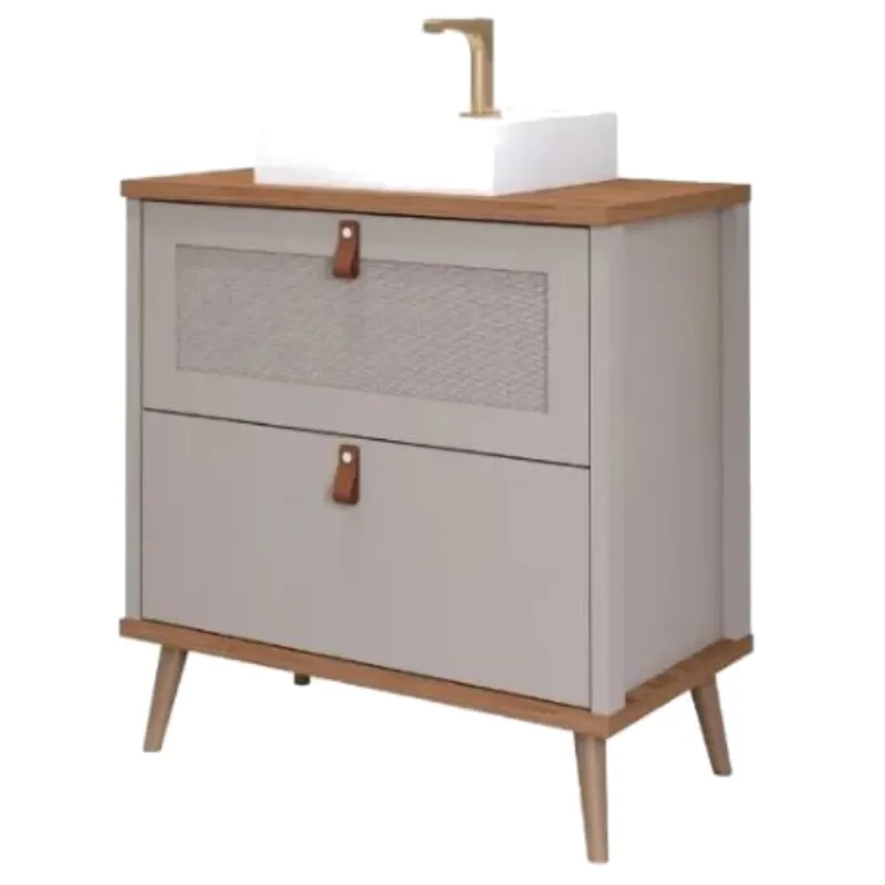 Gabinete Banheiro Veneto em Mdf 80 cm Mgm Cappuccino / Freijó