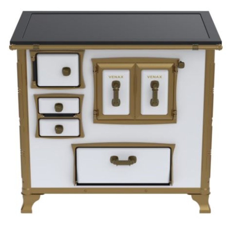 Fogão a Lenha Número 2 Renaissance Premium Venax Saída Direita Branco