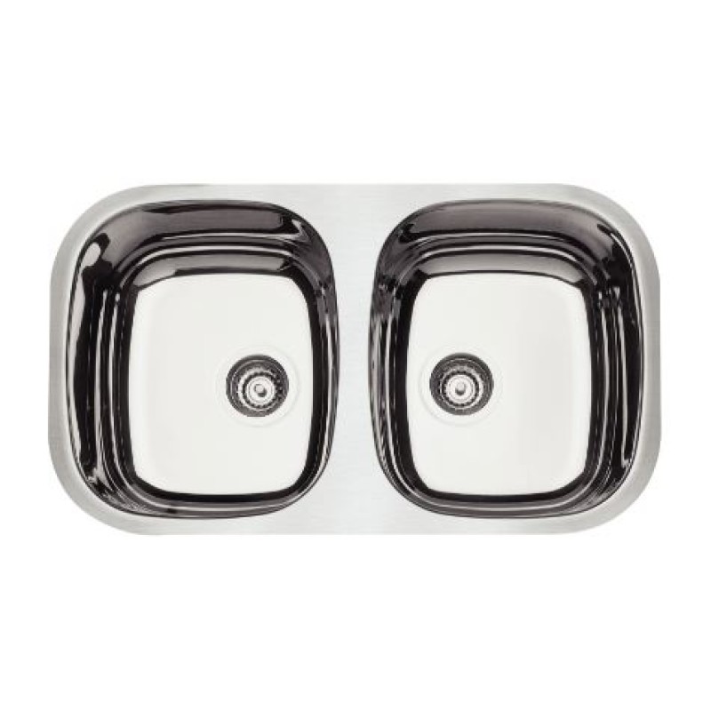 Cuba Dupla de Embutir Inox Tramontina Isis 77x45x15 Brilhante C/Válvula R.94030/202