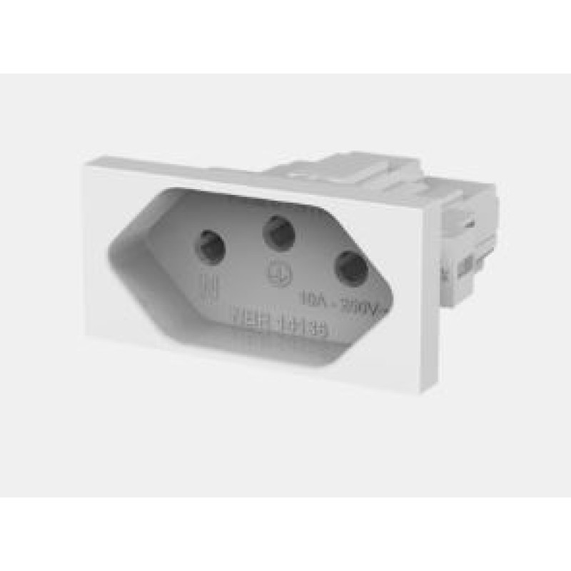 Módulo Tomada 10 A Enerbras Beleza Branco Ref 1310-EN