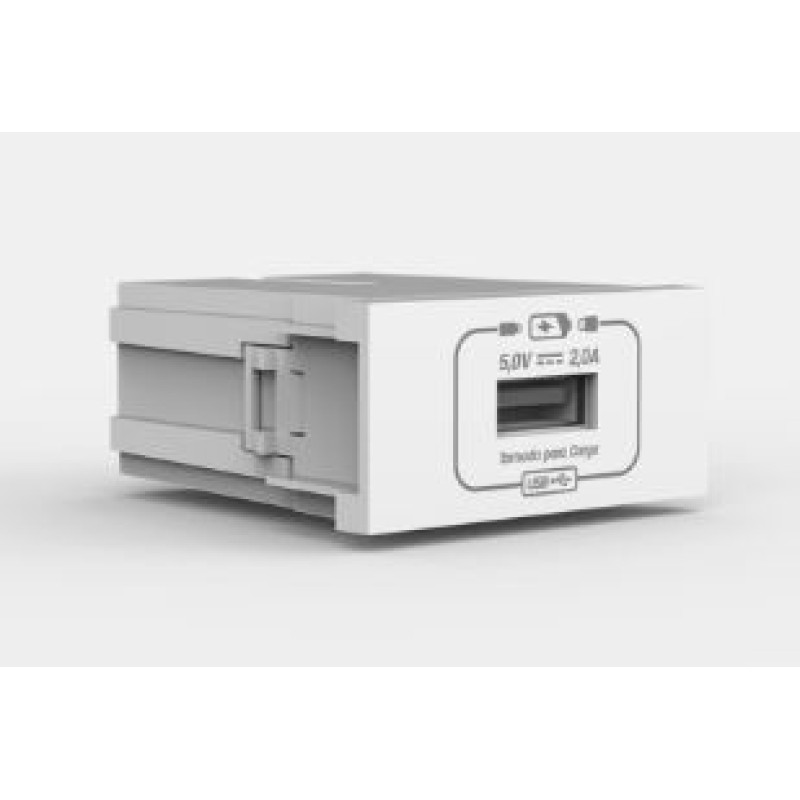 Módulo Tomada USB Enerbras Beleze Branco Ref 1380-E