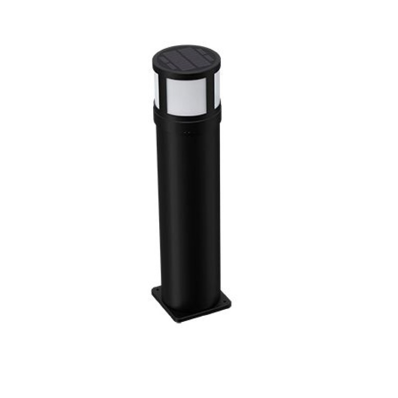 Poste Jardim Solar Led Taschibra Circolare 30cm 3W Luz Amarela Preto