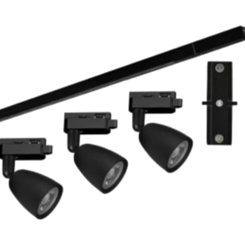 Kit Spot Trilho Led Taschibra Direct 18W Luz Amarela C/3 Spot Preto