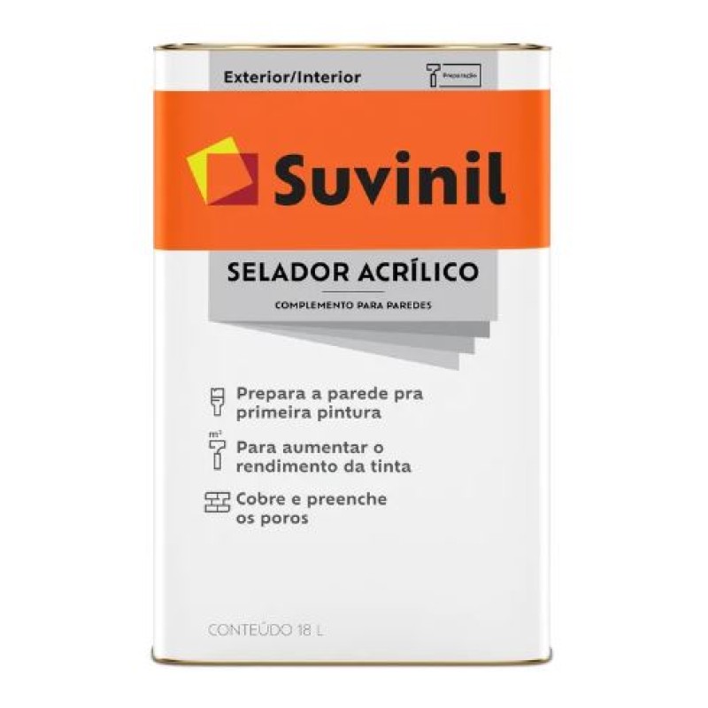 Selador Acrílico Suvinil 18 Litros Branco