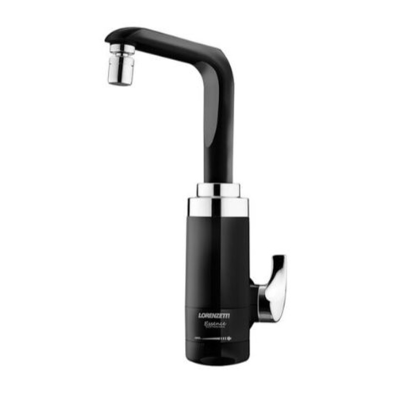 Torneira Elétrica Lorenzetti 4600W 127V Essence Parede Preto/Cromado
