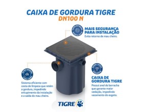 Caixa de Gordura Com Cesto 18 Litros Tigre Cinza