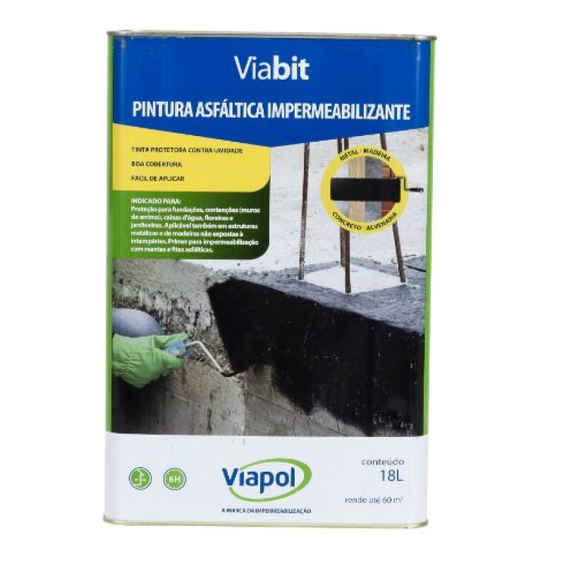 Pintura Asfáltica Impermeável Viapol Viabit Preto 18 Litros