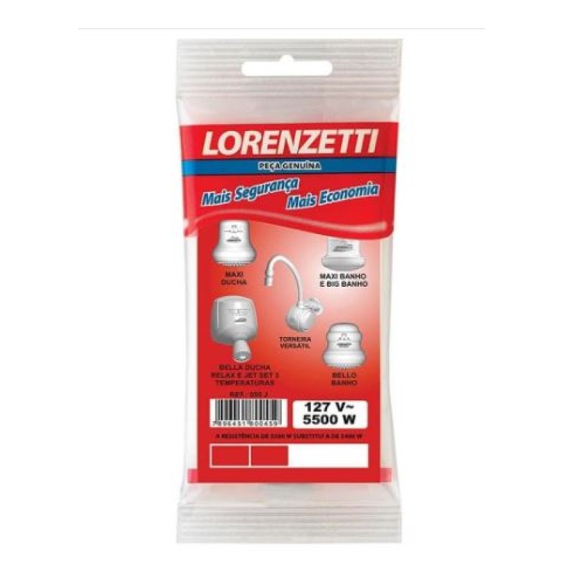 Resistência Chuveiro e Torneira Lorezentti 5500W 127V Bello Banho/Versatil