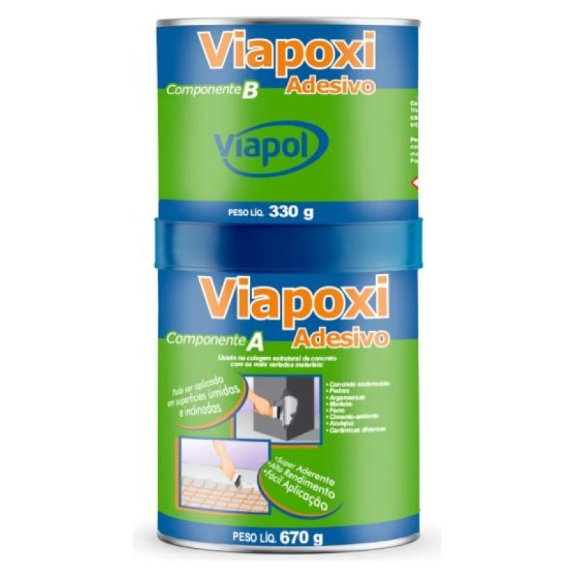 Adesivo Bicomponente Viapol Viapoxi Cinza 1 kg 