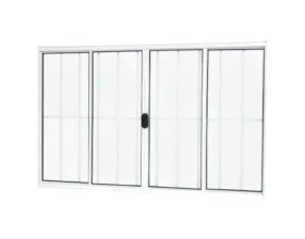Janela C/Grade Alumínio Ranassol 4 Folhas 100 cm x 150 cm R.8 cm Branco Ref 41139