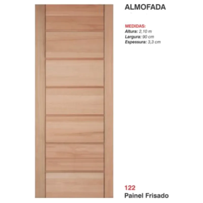 Porta Externa Eucalipto Reck Frisado 90 cm x 210 cm Natural Ref 122