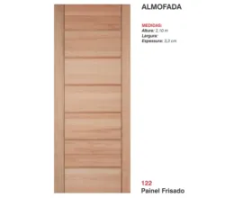 Porta Externa Eucalipto Reck Frisado 100 cm x 210 cm Natural Ref 122