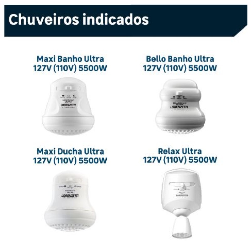 Resistência Chuveiro Lorenzetti 5500W 127V Bello Bello/Maxi Ducha