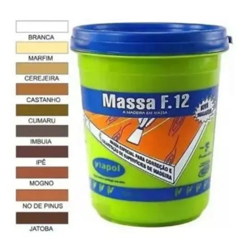 Massa para Madeira F-12 Viapol 400 Gr Marfim