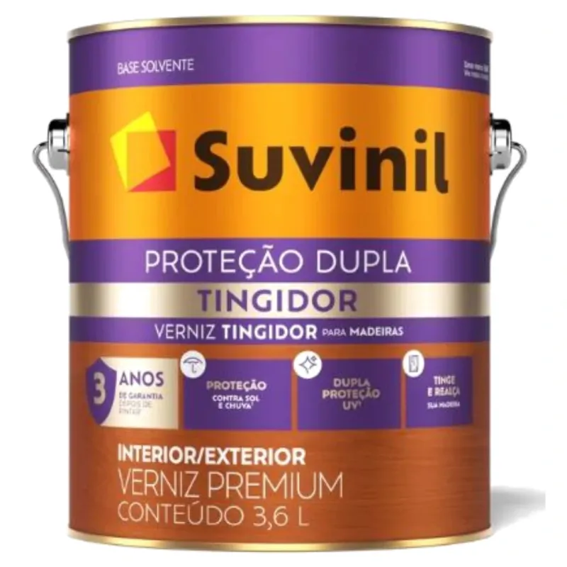 Verniz Tingidor Proteção Dupla Suvinil 3,6 Litros Brilhante Imbuia