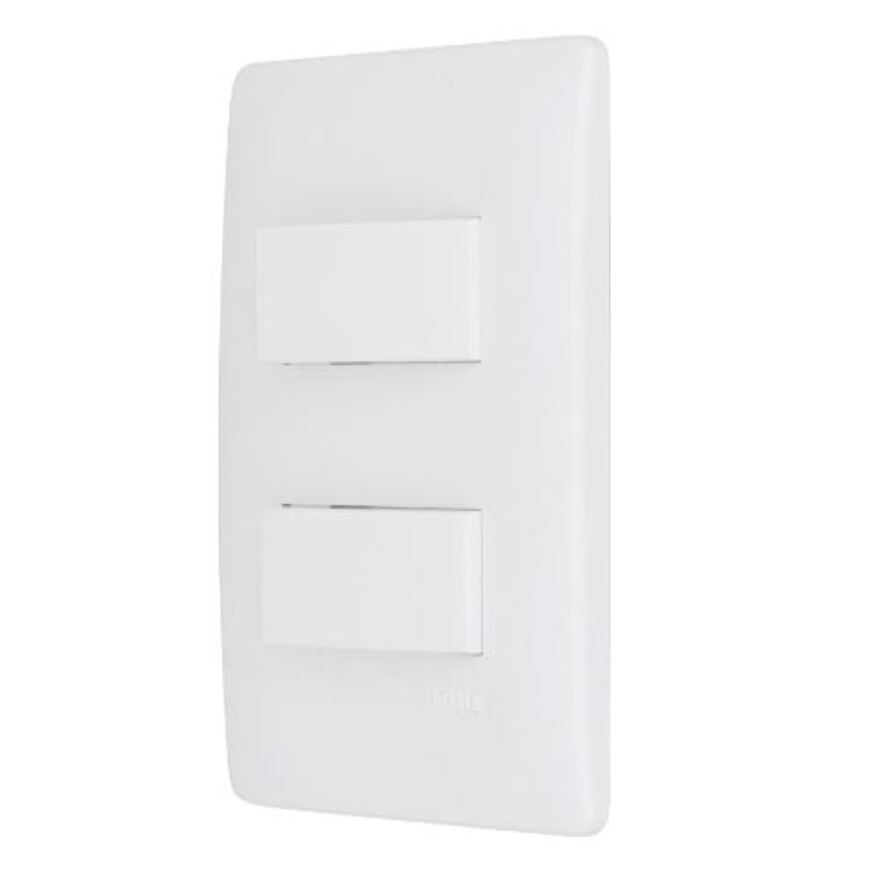 Conjunto 2 Interruptor Simples Fame habitat Branco R.2094
