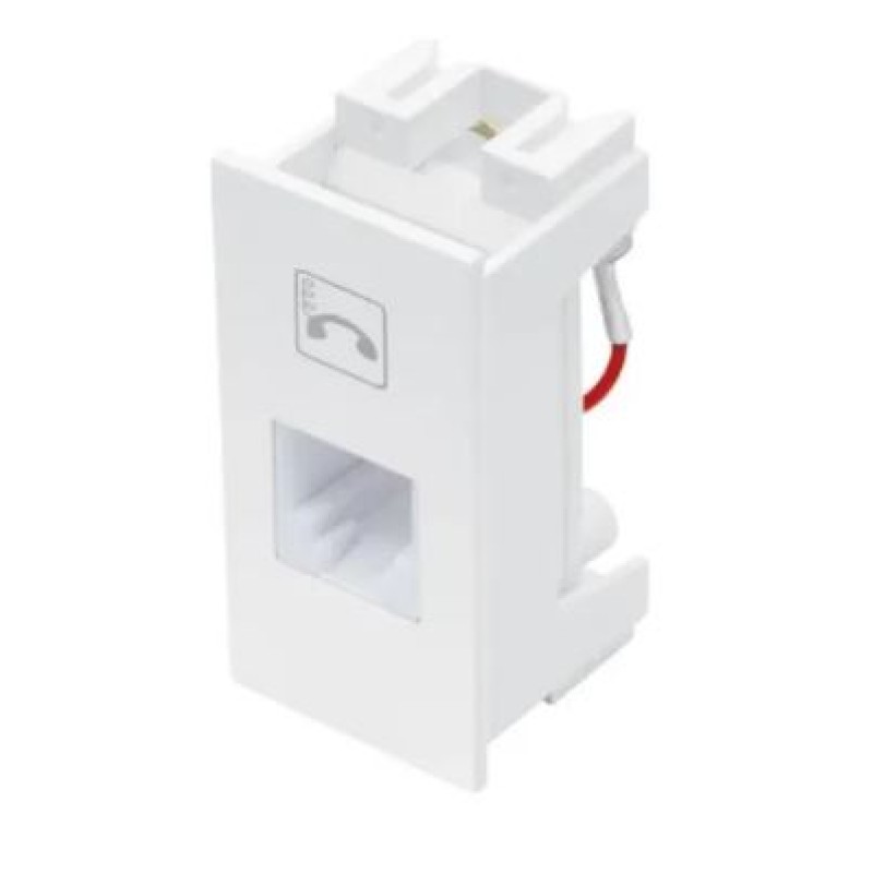 Módulo Tomada Telefone RJ11 2 Vias Fame Habitat Branco R.2063