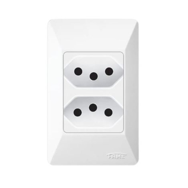 2 Tomada 20A Fame Sistema Externo Branco R.1408