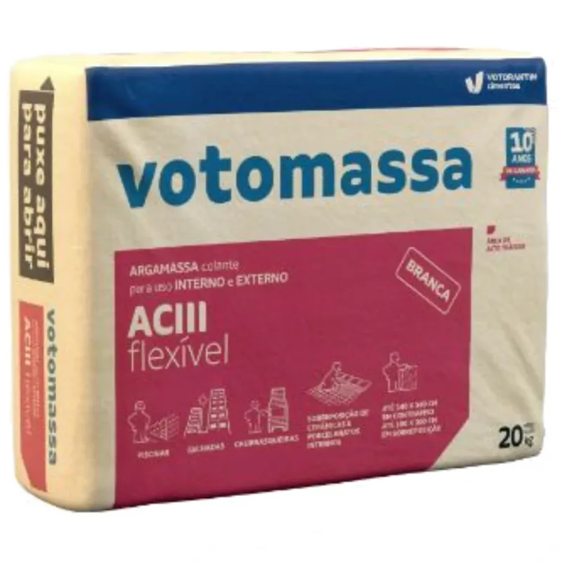 Argamassa Votoran 20kg ACIII Branca Interna/Externa