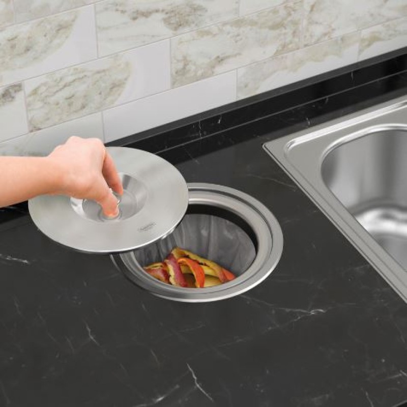 Lixeira de Embutir Inox Tramontina Clean Round 5 Litros R.94518/005