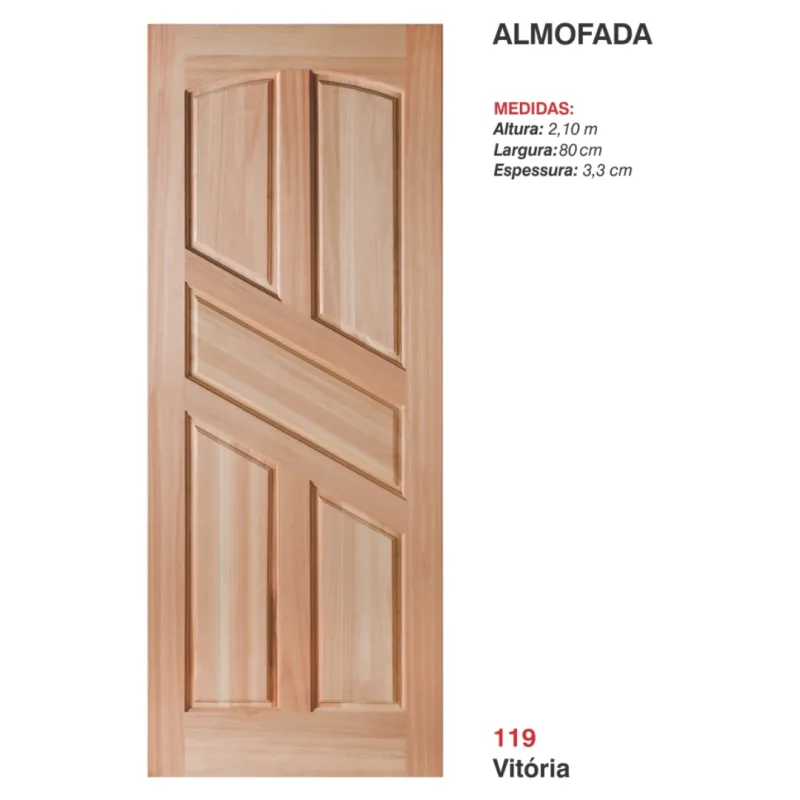 Porta Externa Eucalipto Reck 80 cm x 210 cm Natural Ref 119